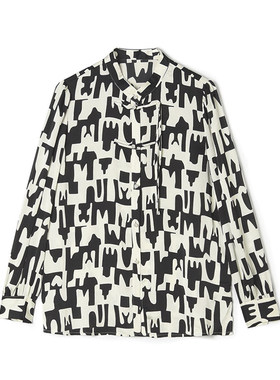 「缤」高端RB0D0004时髦感花色上衣中长款衬衫女3.5春