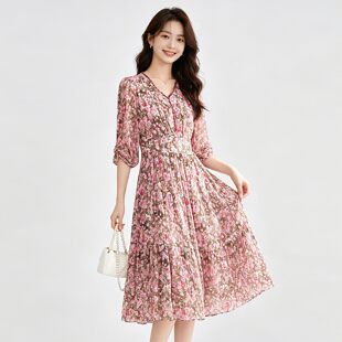 HH0A0002文艺碎花裙子连衣裙专柜折扣女装6.10夏