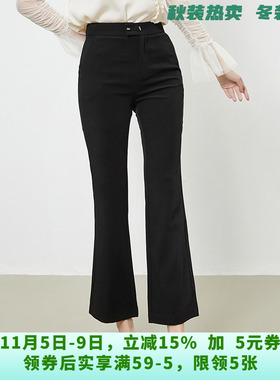 NH0P0033简约通勤长裤高腰显瘦裤子休闲裤女10.23秋