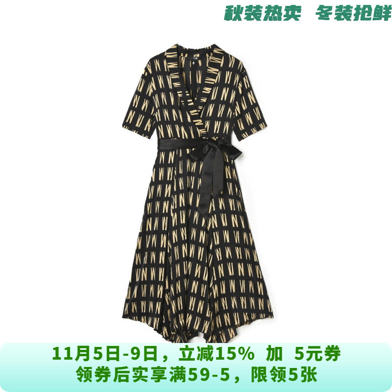ZJ0A0021优雅端庄中长裙系腰带裙子连衣裙女6.2夏