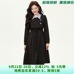 裙子連衣裙女7.16秋 MM0A0006職場(chǎng)通勤中長(zhǎng)裙長(zhǎng)袖