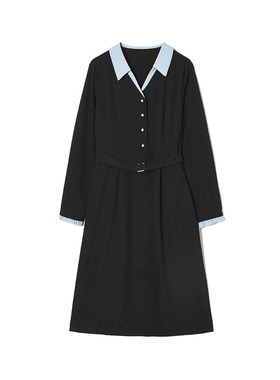 NF0A0024气质通勤中裙设计感裙子连衣裙女2.25春