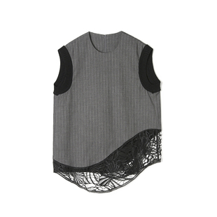 深圳南油CV0G0001镂空设计上衣中长款 背心女12.19春