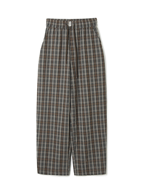 深圳南油CV0P0033松紧腰格纹长裤子休闲裤女12.8冬