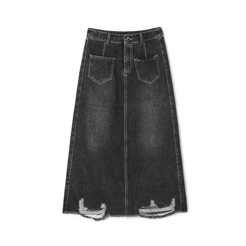 JJ0B0002磨毛设计长裙包臀牛仔半身裙女12.19春