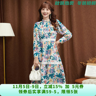 深圳南油NY0A0126花色印染中长裙连衣裙女7.8秋