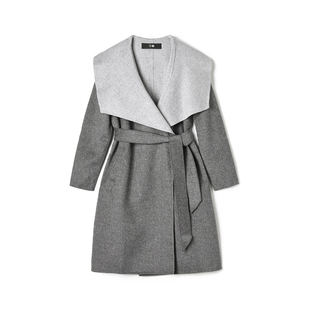 FZ1E0011含羊毛气质感双面尼毛呢外套大衣女12.15冬