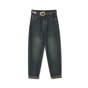 深圳南油CV0S0046高腰烟管长裤 女3.26春 子牛仔裤