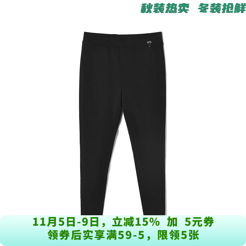 LD0P0188松紧腰长裤加绒小脚裤子休闲裤女10.16冬