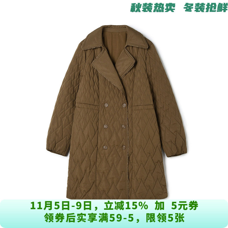 LR1A0011气质高级感保暖双排扣长裤棉服女10.22冬