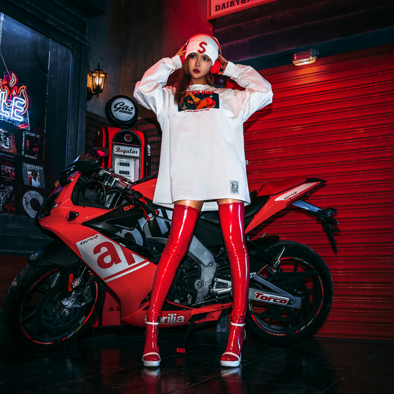 BOUNCINGACE美式刺绣棉长袖女T