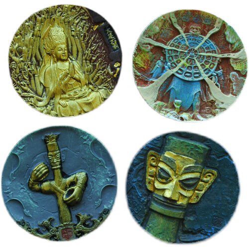 三星堆面具大足石刻重庆冰箱贴