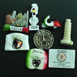 新款欧洲意大利文创冰箱贴磁贴立体树脂纪念磁吸罗马真理之口