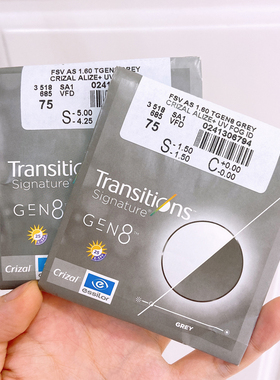 依视路第八代变色加硬耐污防紫外线钻晶A31.56 1.60 1.67超薄镜片