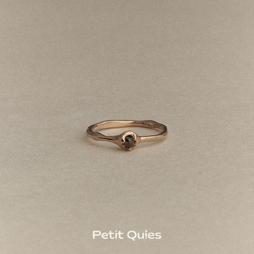 Petit Quies纯手工定制作通体18K金天然钻石原石戒指小众轻奢设计