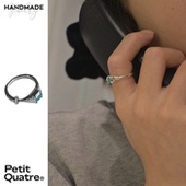 PetitQuatre新品 手工银925蓝锆石简约小众设计自留款 戒指