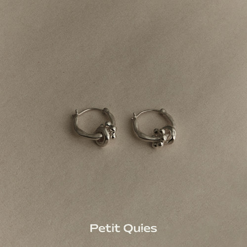 PetitQuies925银花花甜甜圈耳环