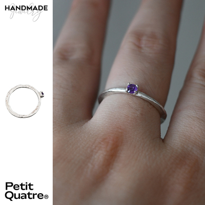 PetitQuatre、天然紫水晶银戒指