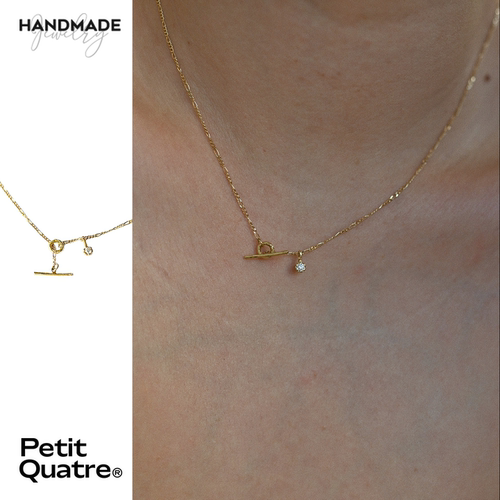 纯手工制18k金钻石镶嵌细项链