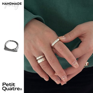 PetitQuatre原创设计手工925银基础素圈男女同款