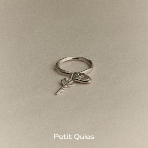 PetitQuies纯银925钥匙爱心戒指