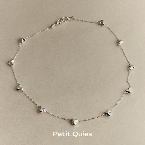 PetitQuies925银实心爱心项链
