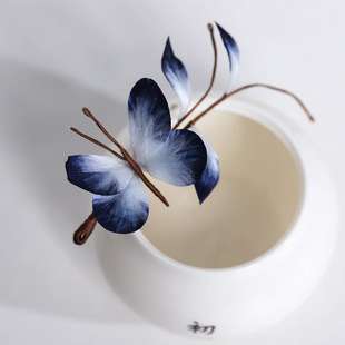 国风非遗手工制作绒花蝴蝶软簪蚕丝发饰复古旗袍头饰古风汉服佩饰