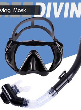 成人深浮潜装备潜水镜面罩全干式呼吸管套装防水男女一体大框泳镜