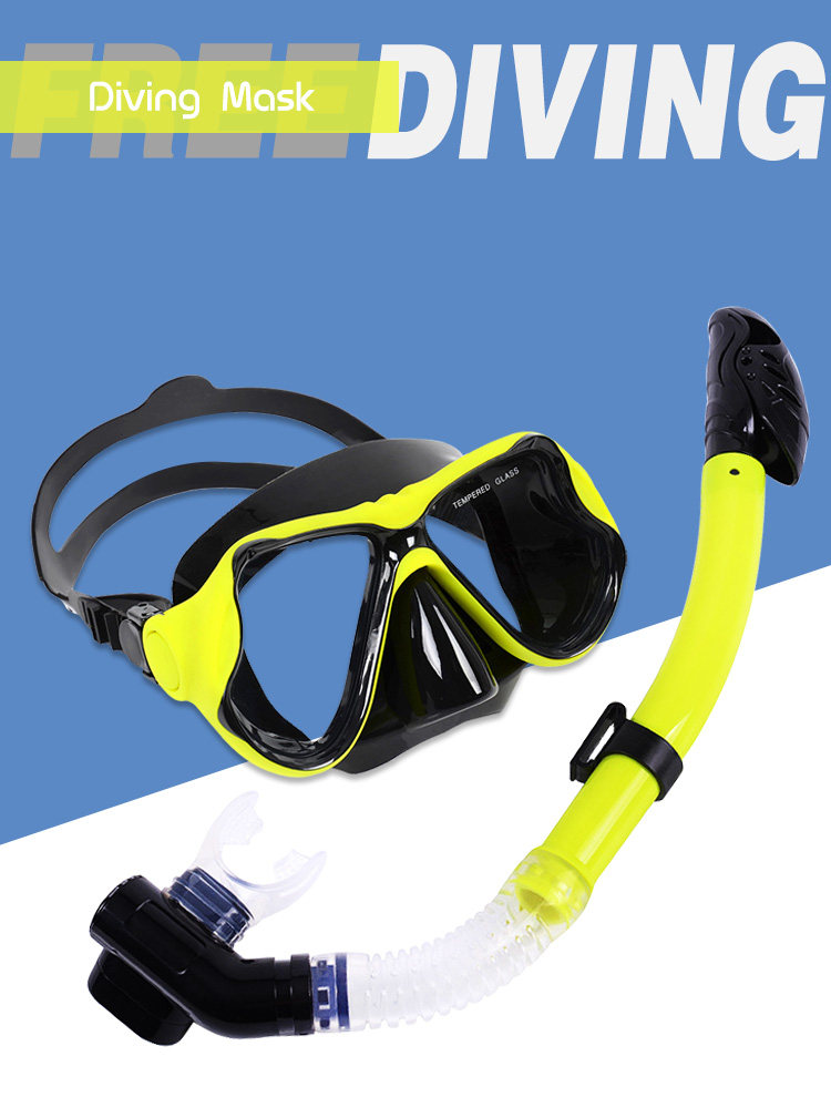 Duikmasker en snorkelset voor volwassenen, waterdicht, volledig droog, halfdroog, snorkelbuis, zwembril op sterkte._voghion.com