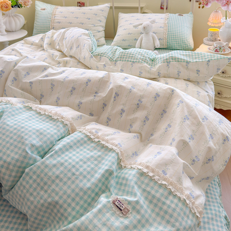 卡通印花全棉纯棉四件套亲肤透气床上用品床单式1.5m1.8m床套件