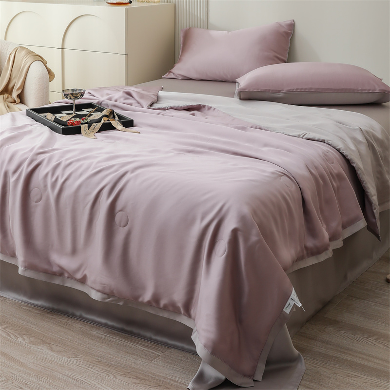 60支兰精天丝四件套进口双面莱赛尔tencel夏季纯色简约裸睡冰丝床