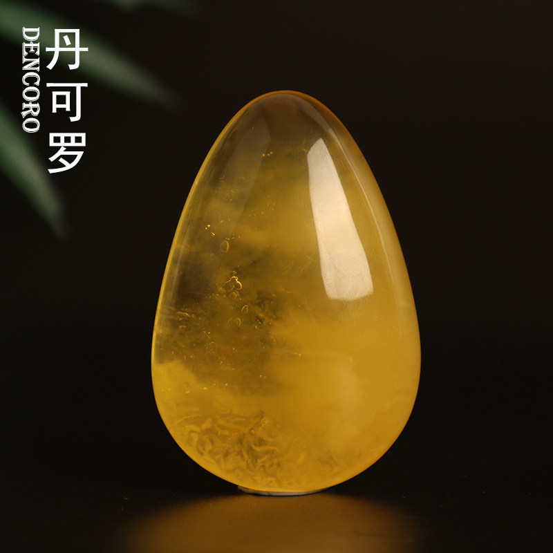 梦如仙境 金绞蜜蜡水滴坠子32-33克金包蜜吊坠光面随形蜜蜡丹可罗