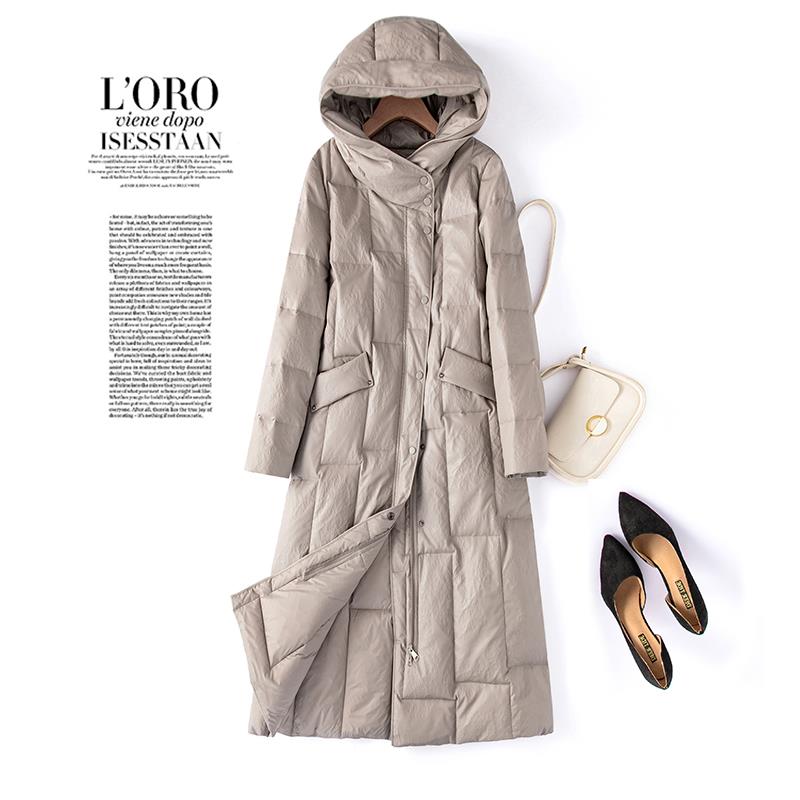 海宁真皮皮衣羽绒服女中长版2024冬季新款韩版休闲 绵羊皮连帽外