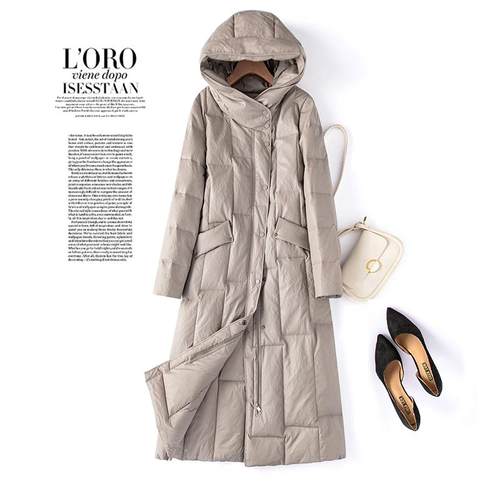 海宁真皮皮衣羽绒服女中长版2024冬季新款韩版休闲 绵羊皮连帽外