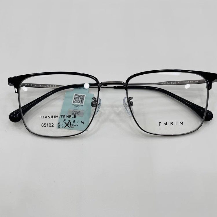 派丽蒙复古半框眉线眼镜框男新款精英商务女配近视度数镜片85102