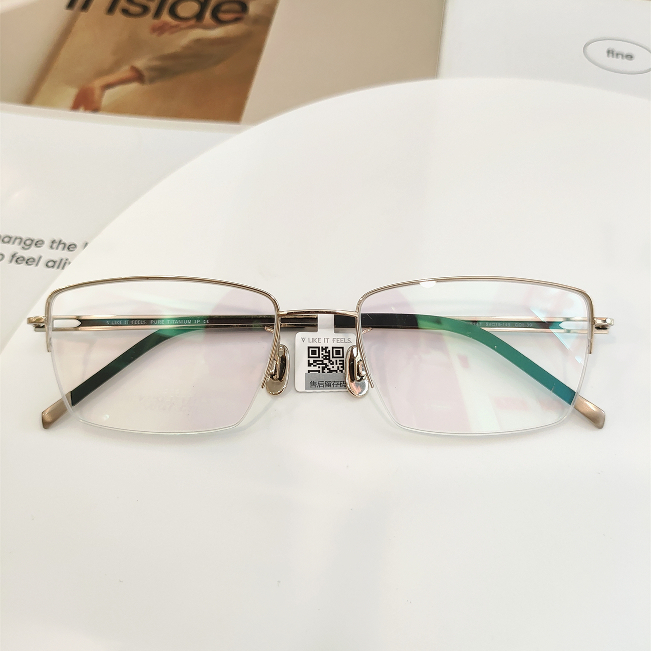 超轻仅8.8克镜框超轻羽毛钛商务半框素颜时尚舒适近视眼镜架V014T