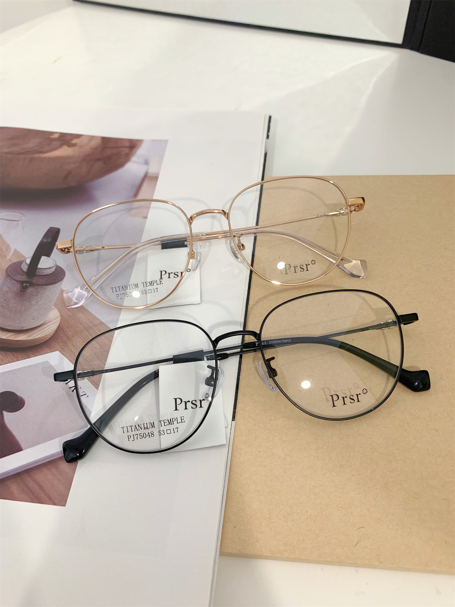 prsr帕莎眼镜超轻男纯钛金属镜架可配近视防蓝光散光眼镜框75048