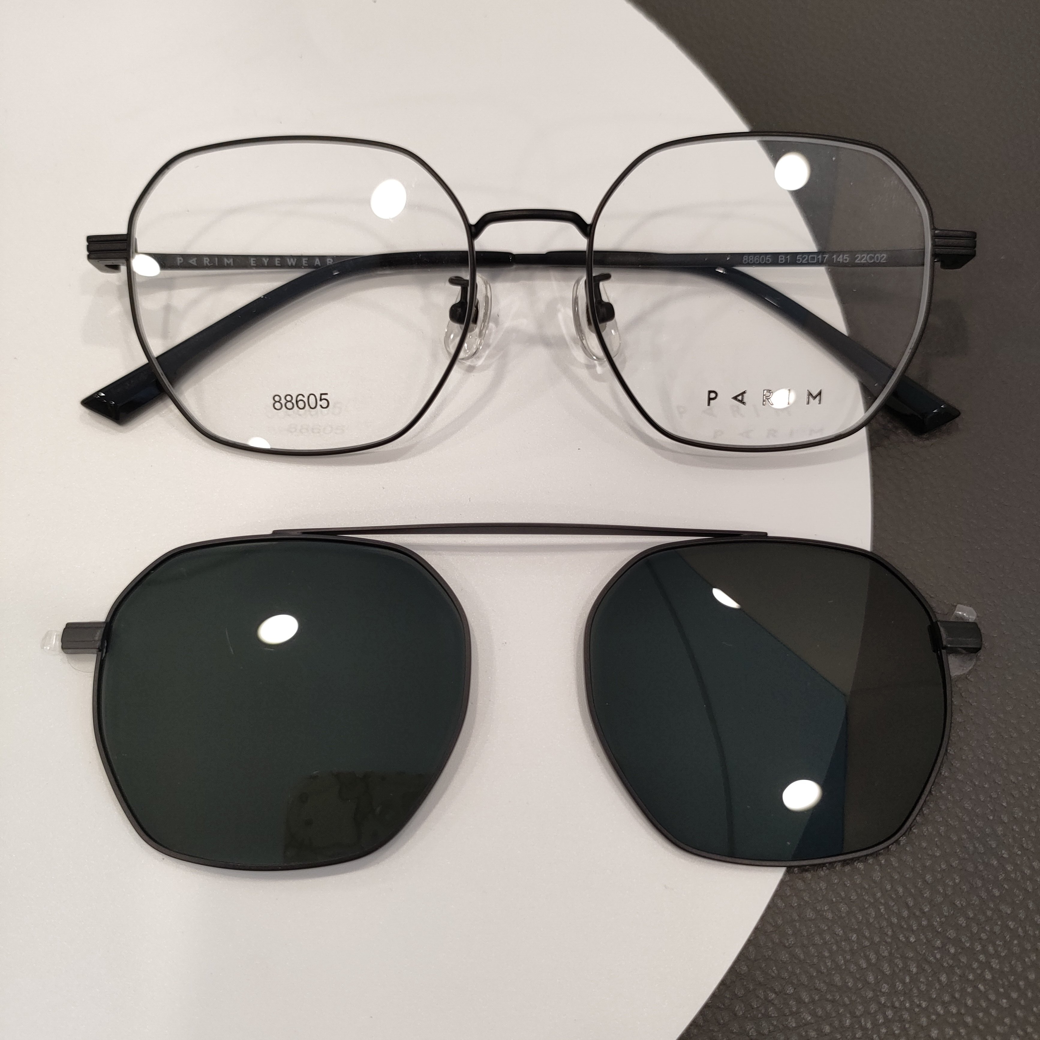 派丽蒙近视眼镜男多边形细框眼镜框磁吸镜偏光护眼太阳镜女88605