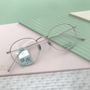 派丽蒙87005眼镜框镜架女超轻纯钛近视圆形眼镜潮透明框 眼镜架男