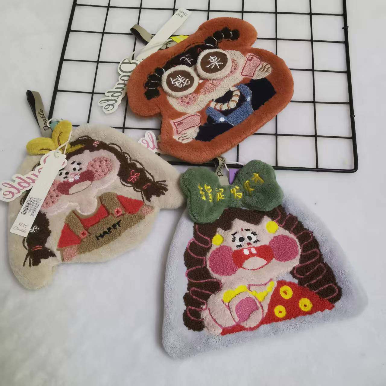 可爱豹纹KT猫擦手巾柔软吸水厨房卫生间擦手小毛巾卡通洋气不掉毛