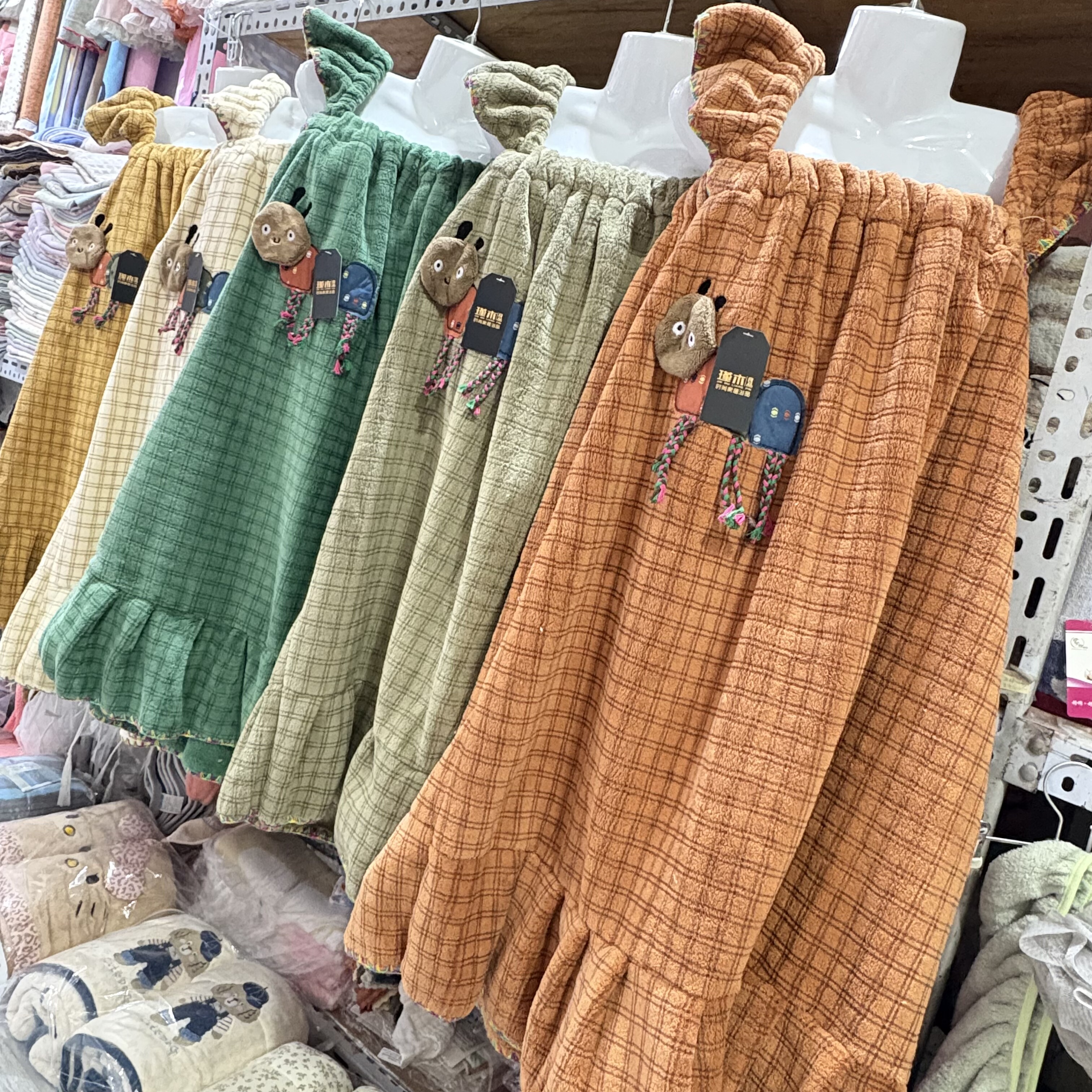 瑾木良品恐龙蚂蚁裹胸浴巾女ins新款可爱珊瑚绒洗澡浴裙干发帽加