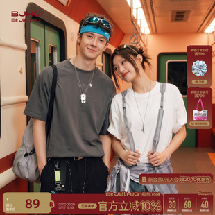 BJHG不计后果 美式潮牌速干短袖男女夏季抗菌防晒情侣装短袖t恤女