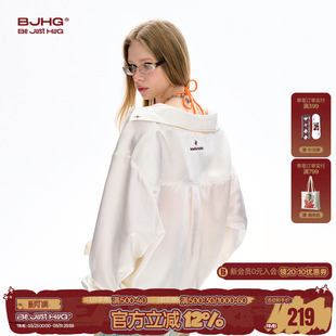 BJHG不计后果高级感白色衬衫女款2026新款春季潮牌美式宽松衬衣女