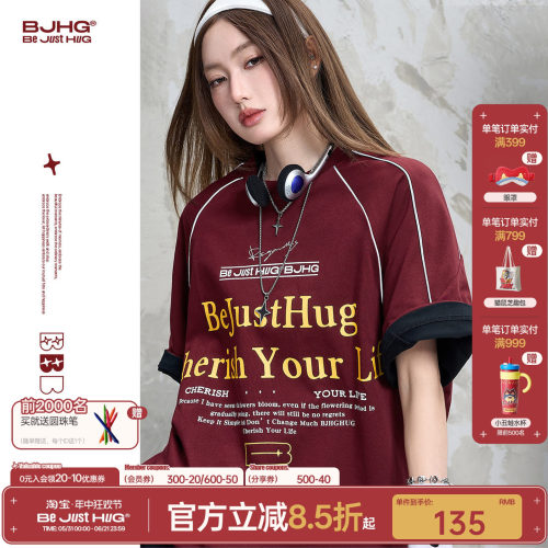BJHG泽西风T恤复古赛车短袖衣服