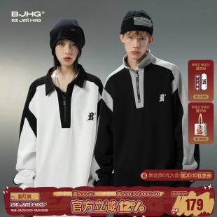 重磅休闲长袖 秋冬美式 卫衣女 男款 BJHG不计后果复古情侣卫衣polo衫