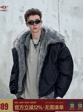 程相同款BJHG不计后果座山雕棉服外套男款冬季痞帅设计毛领棉衣女