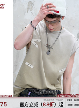 BJHG不计后果 健身纯棉背心男款夏季痞帅美式复古运动坎肩无袖t恤