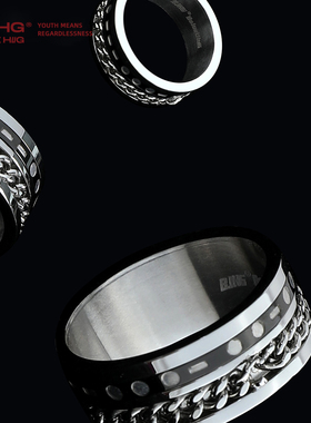 摩斯密码LOVE复古钛钢情侣戒指潮