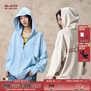 复古高街情侣外套 BJHG不计后果开衫 卫衣男款 连帽秋季 潮牌宽松美式