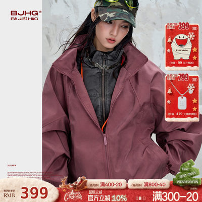 BJHG不计后果美式立领夹克外套男款秋冬季复古休闲运动情侣外套女